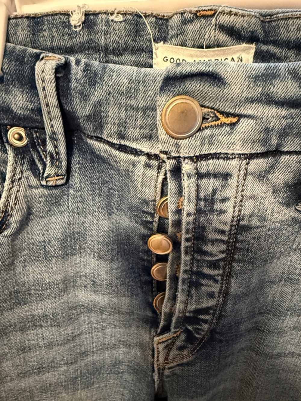 Good American Light Blue High-Rise Wide-Leg Button-Fly Jeans size 6/28. J135 - Picture 4 of 5